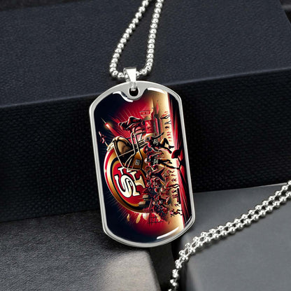 American Football - AFD043 - San Francisco 49ers NFL Super Bowl Spirit - American Football Dog Tag - Military Ball Chain - Luxury Dog Tag