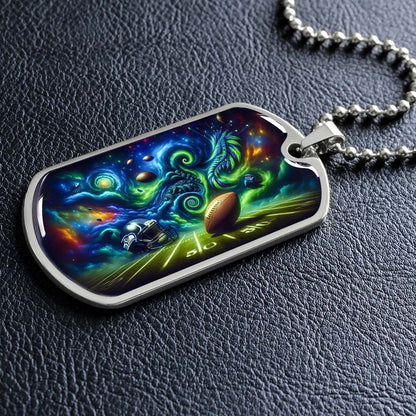 American Football - AFD044 - Seattle Seahawks Cosmic Touchdown - American Football Dog Tag - Military Ball Chain - Luxury Dog Tag