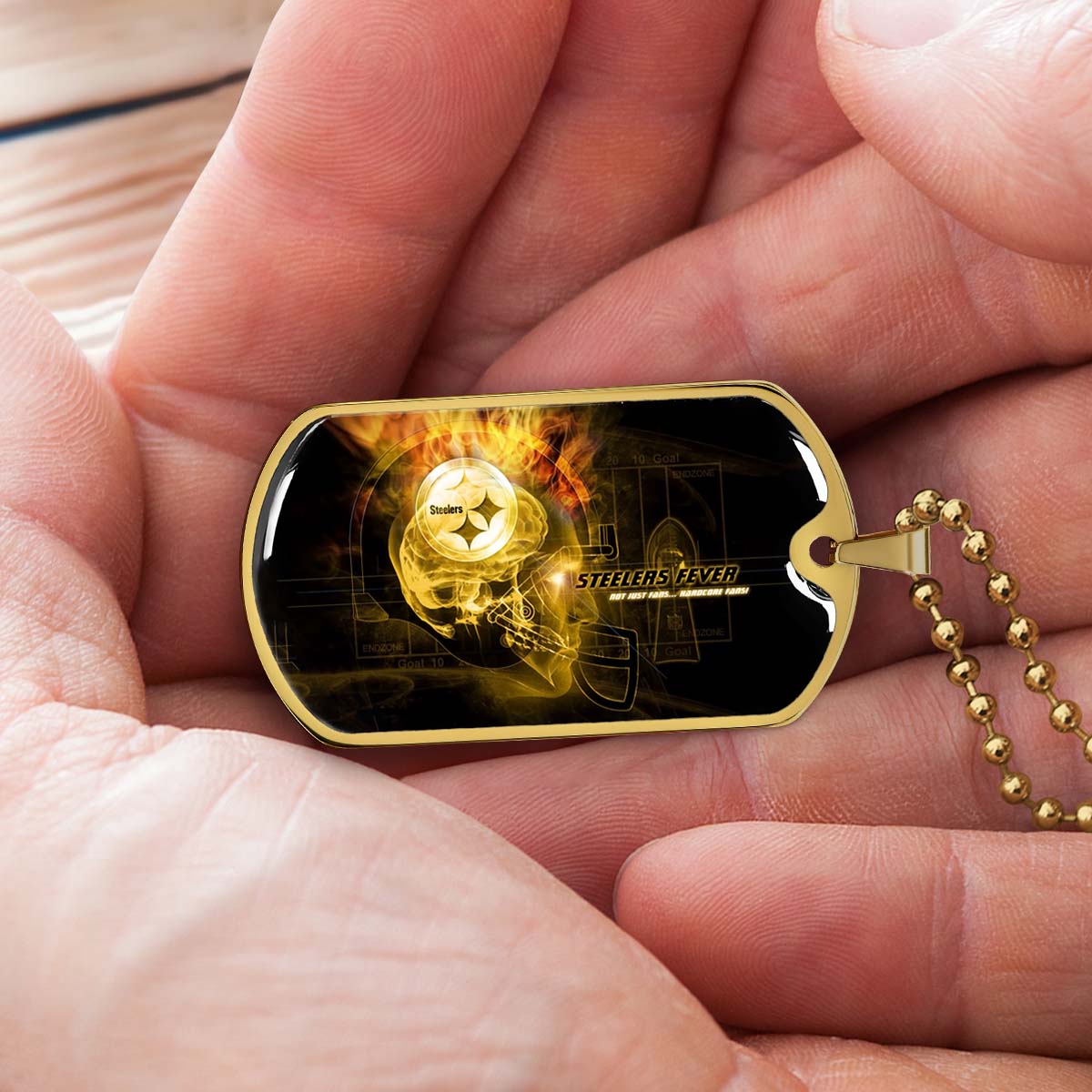 American Football - AFD046 - Steelers Fever A Passion for Pittsburgh Sports - American Football Dog Tag - Military Ball Chain - Luxury Dog Tag