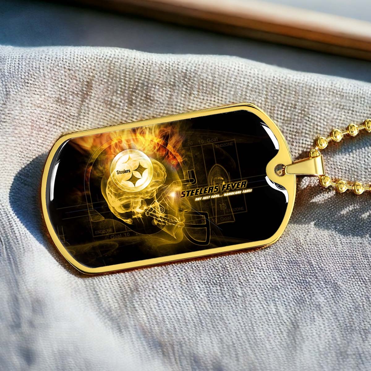 American Football - AFD046 - Steelers Fever A Passion for Pittsburgh Sports - American Football Dog Tag - Military Ball Chain - Luxury Dog Tag