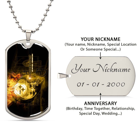 American Football - AFD046 - Steelers Fever A Passion for Pittsburgh Sports - American Football Dog Tag - Military Ball Chain - Luxury Dog Tag