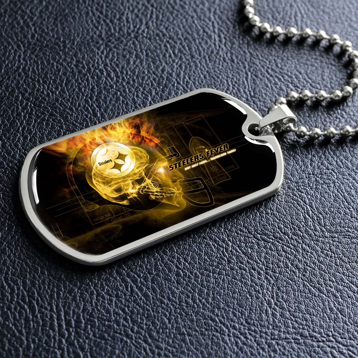 American Football - AFD046 - Steelers Fever A Passion for Pittsburgh Sports - American Football Dog Tag - Military Ball Chain - Luxury Dog Tag