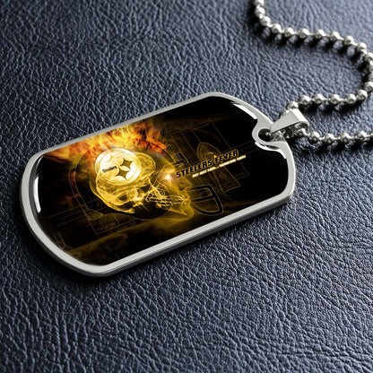 American Football - AFD046 - Steelers Fever A Passion for Pittsburgh Sports - American Football Dog Tag - Military Ball Chain - Luxury Dog Tag