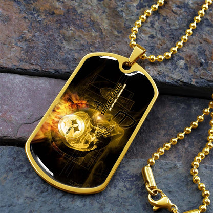 American Football - AFD046 - Steelers Fever A Passion for Pittsburgh Sports - American Football Dog Tag - Military Ball Chain - Luxury Dog Tag