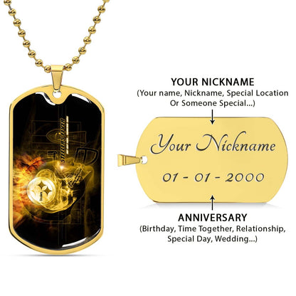 American Football - AFD046 - Steelers Fever A Passion for Pittsburgh Sports - American Football Dog Tag - Military Ball Chain - Luxury Dog Tag