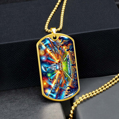 American Football - AFD047 - Super Bowl Football Race For The NFL Trophy - American Football Dog Tag - Military Ball Chain - Luxury Dog Tag