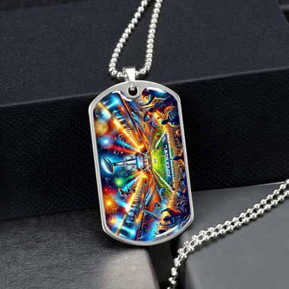 American Football - AFD047 - Super Bowl Football Race For The NFL Trophy - American Football Dog Tag - Military Ball Chain - Luxury Dog Tag
