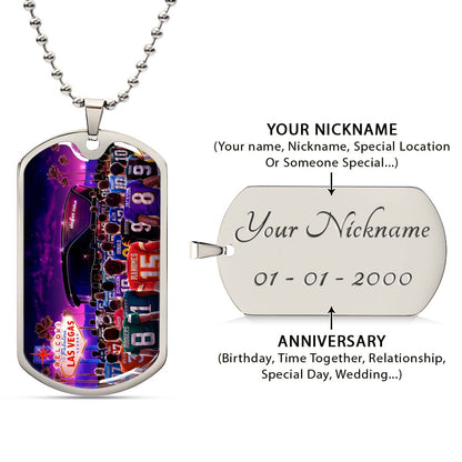 American Football - AFD048 - Super Bowl - NFL Stars & Las Vegas Stadium - American Football Dog Tag - Military Ball Chain - Luxury Dog Tag