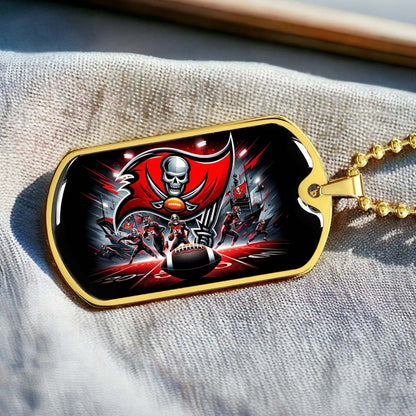 American Football - AFD050 - Tampa Bay Buccaneers NFL Super Bowl Team - American Football Dog Tag - Military Ball Chain - Luxury Dog Tag