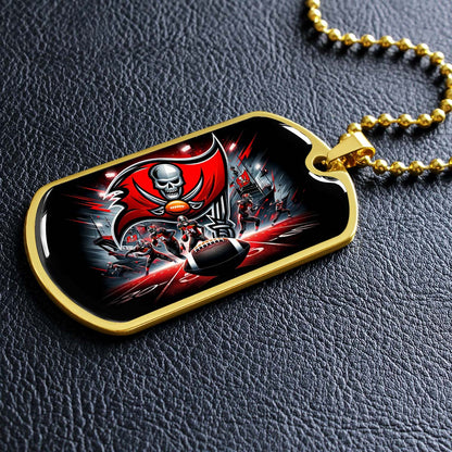 American Football - AFD050 - Tampa Bay Buccaneers NFL Super Bowl Team - American Football Dog Tag - Military Ball Chain - Luxury Dog Tag