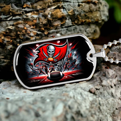 American Football - AFD050 - Tampa Bay Buccaneers NFL Super Bowl Team - American Football Dog Tag - Military Ball Chain - Luxury Dog Tag