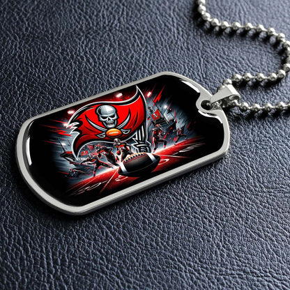 American Football - AFD050 - Tampa Bay Buccaneers NFL Super Bowl Team - American Football Dog Tag - Military Ball Chain - Luxury Dog Tag