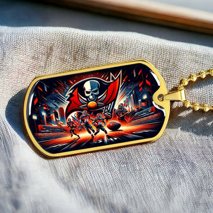 American Football - AFD051 - Tampa Bay Buccaneers Super Bowl Spirit - American Football Dog Tag - Military Ball Chain - Luxury Dog Tag