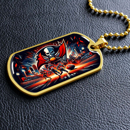 American Football - AFD051 - Tampa Bay Buccaneers Super Bowl Spirit - American Football Dog Tag - Military Ball Chain - Luxury Dog Tag