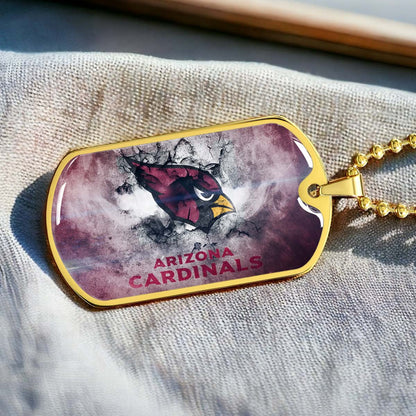 American Football - AFD052 - Arizona Cardinals - NFL Football Team - American Football Dog Tag - Military Ball Chain - Luxury Dog Tag