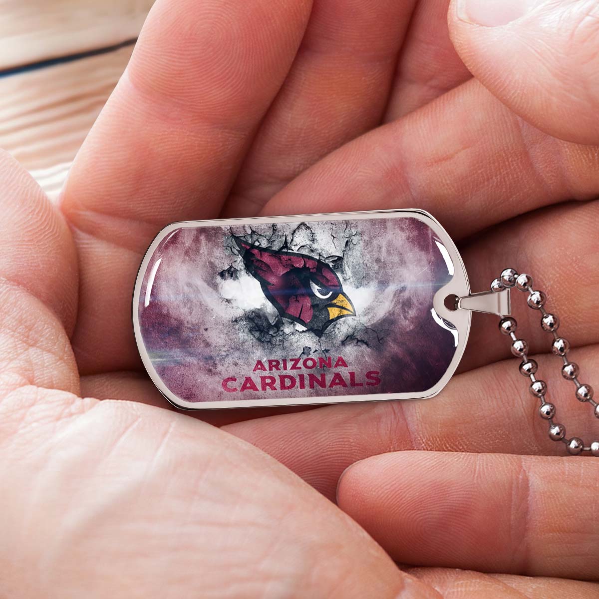 American Football - AFD052 - Arizona Cardinals - NFL Football Team - American Football Dog Tag - Military Ball Chain - Luxury Dog Tag