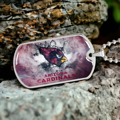 American Football - AFD052 - Arizona Cardinals - NFL Football Team - American Football Dog Tag - Military Ball Chain - Luxury Dog Tag