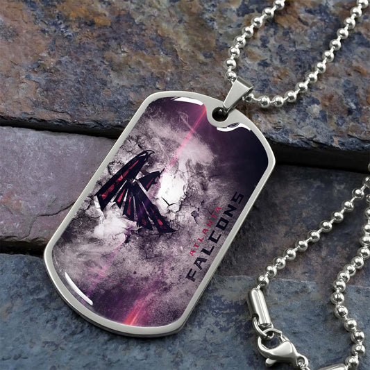 American Football - AFD053 - Atlanta Falcons - NFL Football Team - American Football Dog Tag - Military Ball Chain - Luxury Dog Tag