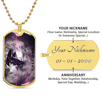 American Football - AFD053 - Atlanta Falcons - NFL Football Team - American Football Dog Tag - Military Ball Chain - Luxury Dog Tag
