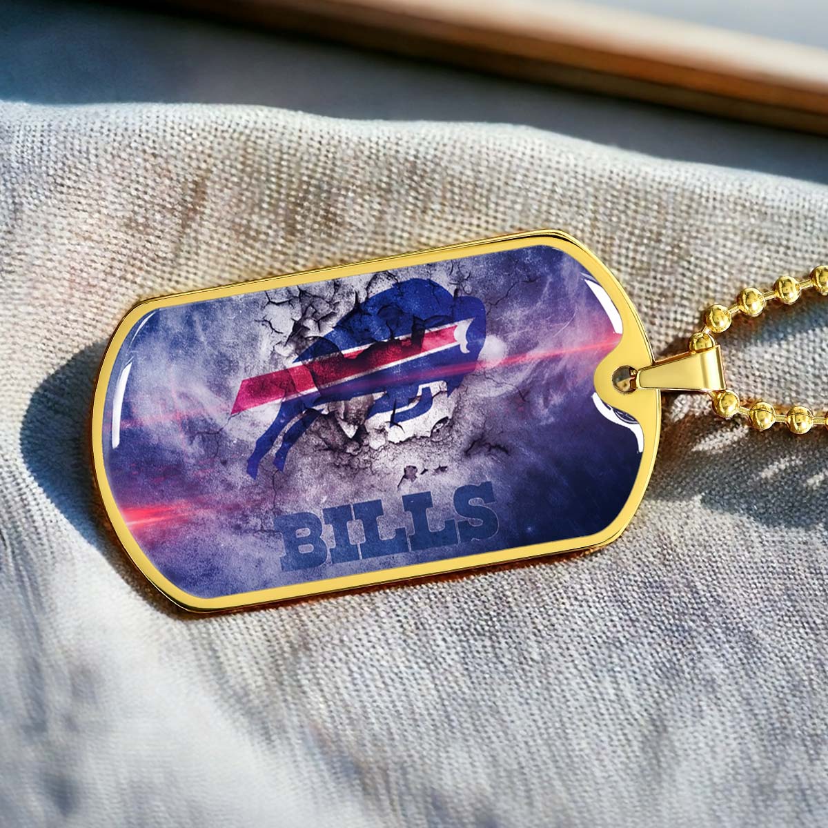 American Football - AFD055 - Buffalo Bills - NFL Football Team - American Football Dog Tag - Military Ball Chain - Luxury Dog Tag
