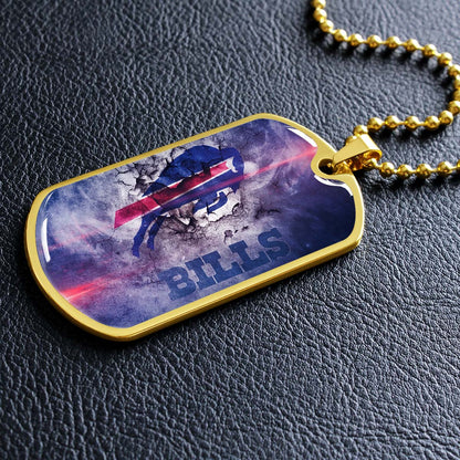 American Football - AFD055 - Buffalo Bills - NFL Football Team - American Football Dog Tag - Military Ball Chain - Luxury Dog Tag