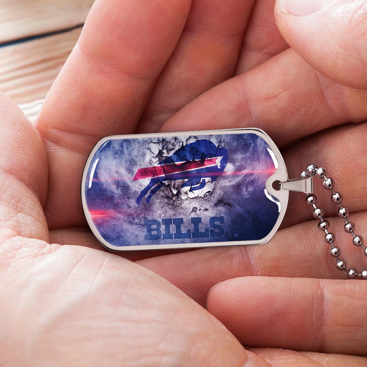 American Football - AFD055 - Buffalo Bills - NFL Football Team - American Football Dog Tag - Military Ball Chain - Luxury Dog Tag