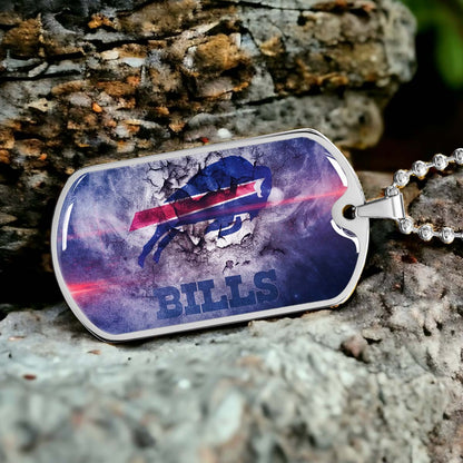 American Football - AFD055 - Buffalo Bills - NFL Football Team - American Football Dog Tag - Military Ball Chain - Luxury Dog Tag