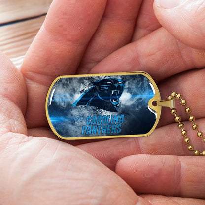 American Football - AFD056 - Carolina Panthers - NFL Football Team - American Football Dog Tag - Military Ball Chain - Luxury Dog Tag