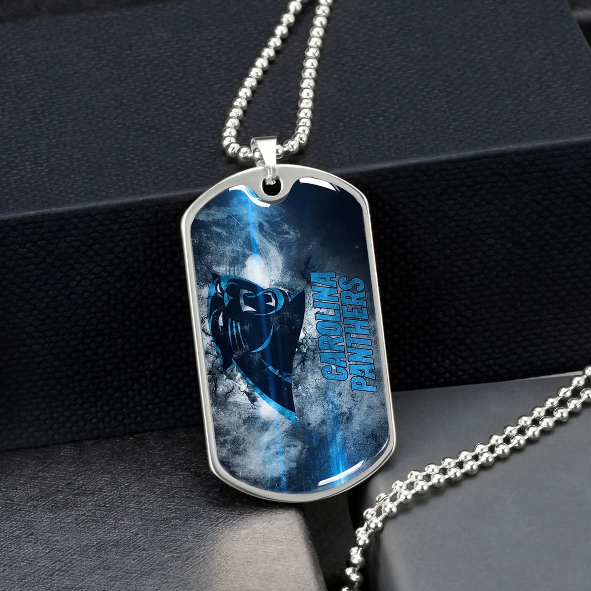 American Football - AFD056 - Carolina Panthers - NFL Football Team - American Football Dog Tag - Military Ball Chain - Luxury Dog Tag