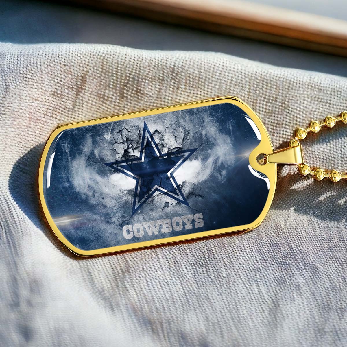 American Football - AFD060 - Dallas Cowboys - NFL Football Team - American Football Dog Tag - Military Ball Chain - Luxury Dog Tag