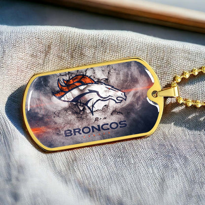American Football - AFD061 - Denver Broncos - NFL Football Team - American Football Dog Tag - Military Ball Chain - Luxury Dog Tag