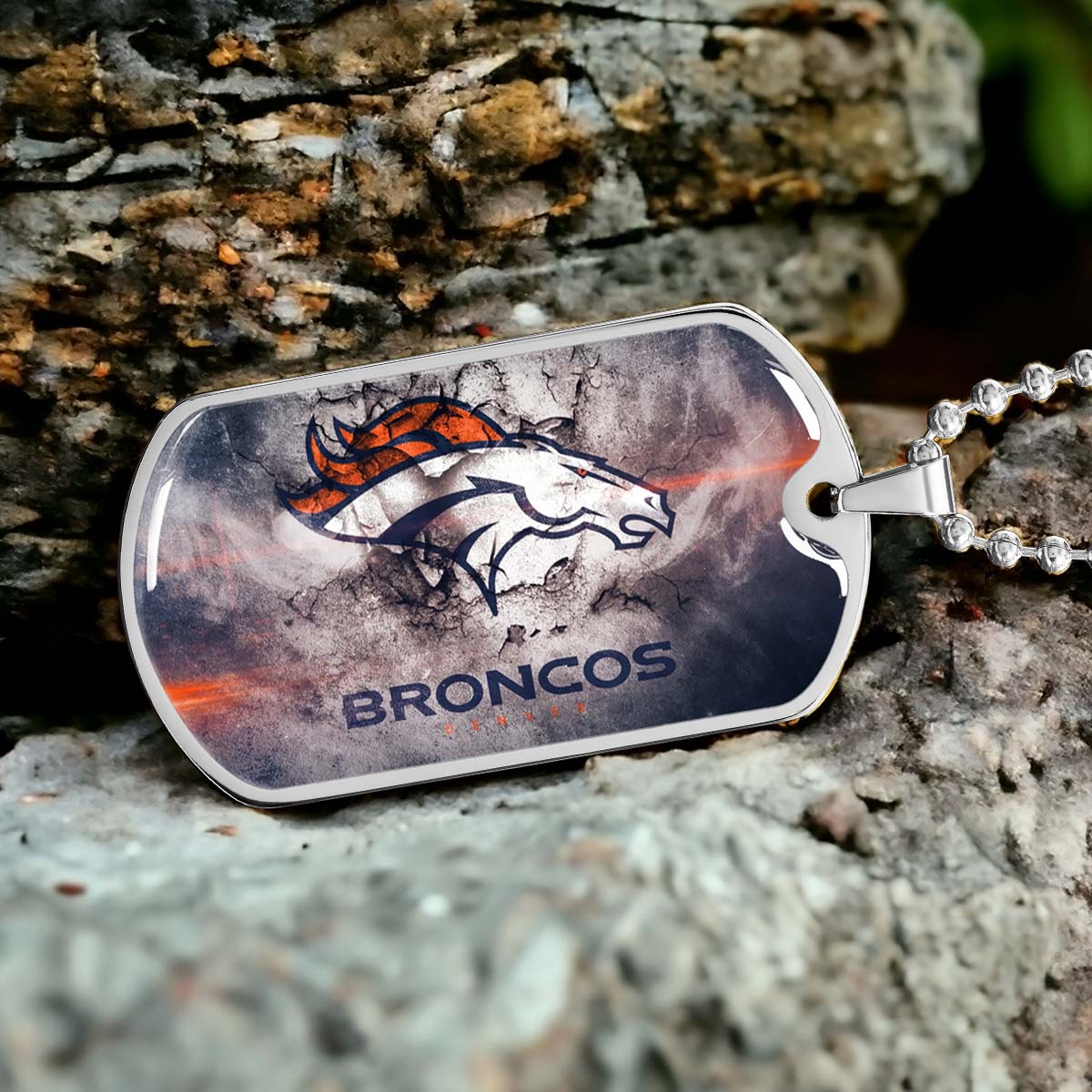 American Football - AFD061 - Denver Broncos - NFL Football Team - American Football Dog Tag - Military Ball Chain - Luxury Dog Tag