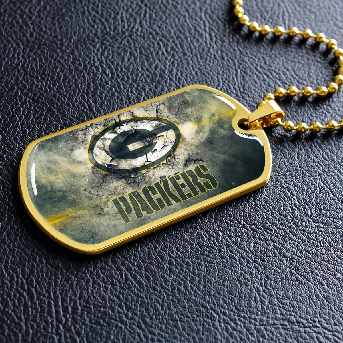 American Football - AFD063 - Green Bay Packers - NFL Football Team - American Football Dog Tag - Military Ball Chain - Luxury Dog Tag