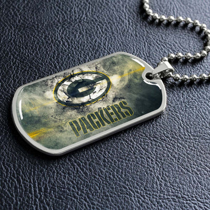 American Football - AFD063 - Green Bay Packers - NFL Football Team - American Football Dog Tag - Military Ball Chain - Luxury Dog Tag