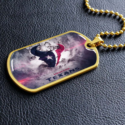 American Football - AFD064 - Houston Texans - NFL Football Team - American Football Dog Tag - Military Ball Chain - Luxury Dog Tag