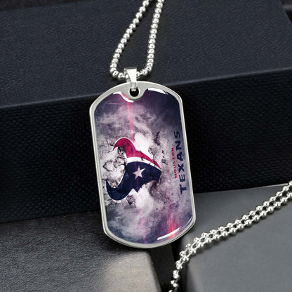 American Football - AFD064 - Houston Texans - NFL Football Team - American Football Dog Tag - Military Ball Chain - Luxury Dog Tag