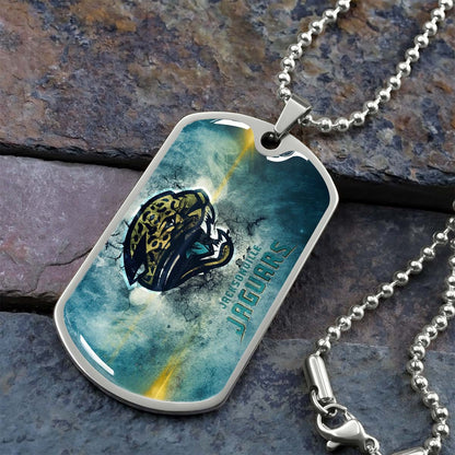 American Football - AFD066 - Jacksonville Jaguars - NFL Football Team - American Football Dog Tag - Military Ball Chain - Luxury Dog Tag