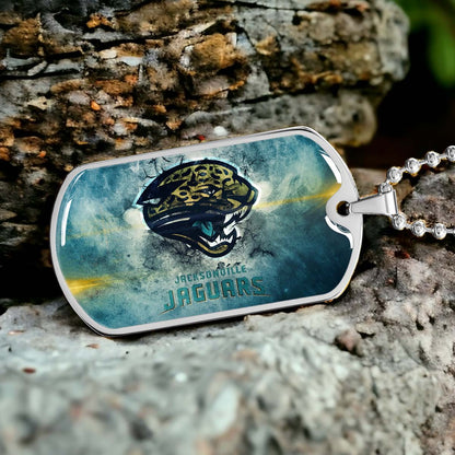American Football - AFD066 - Jacksonville Jaguars - NFL Football Team - American Football Dog Tag - Military Ball Chain - Luxury Dog Tag