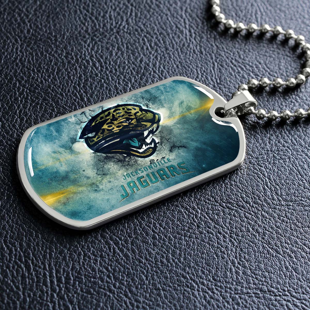 American Football - AFD066 - Jacksonville Jaguars - NFL Football Team - American Football Dog Tag - Military Ball Chain - Luxury Dog Tag