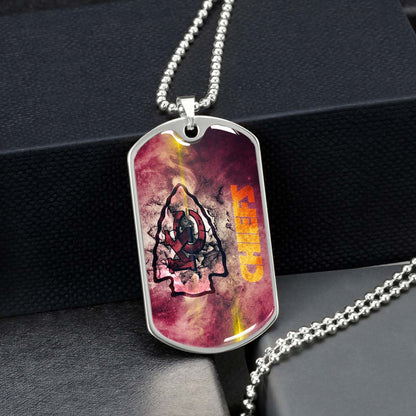 American Football - AFD067 - Kansas City Chiefs - NFL Football Team - American Football Dog Tag - Military Ball Chain - Luxury Dog Tag