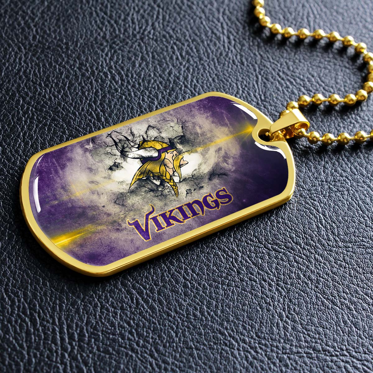American Football - AFD069 - Minnesota Vikings - NFL Football Team - American Football Dog Tag - Military Ball Chain - Luxury Dog Tag