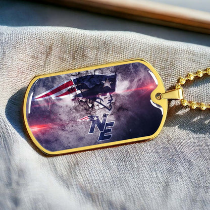 American Football - AFD070 - New England Patriots - NFL Football Team - American Football Dog Tag - Military Ball Chain - Luxury Dog Tag