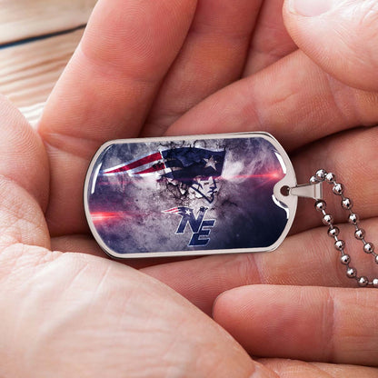 American Football - AFD070 - New England Patriots - NFL Football Team - American Football Dog Tag - Military Ball Chain - Luxury Dog Tag