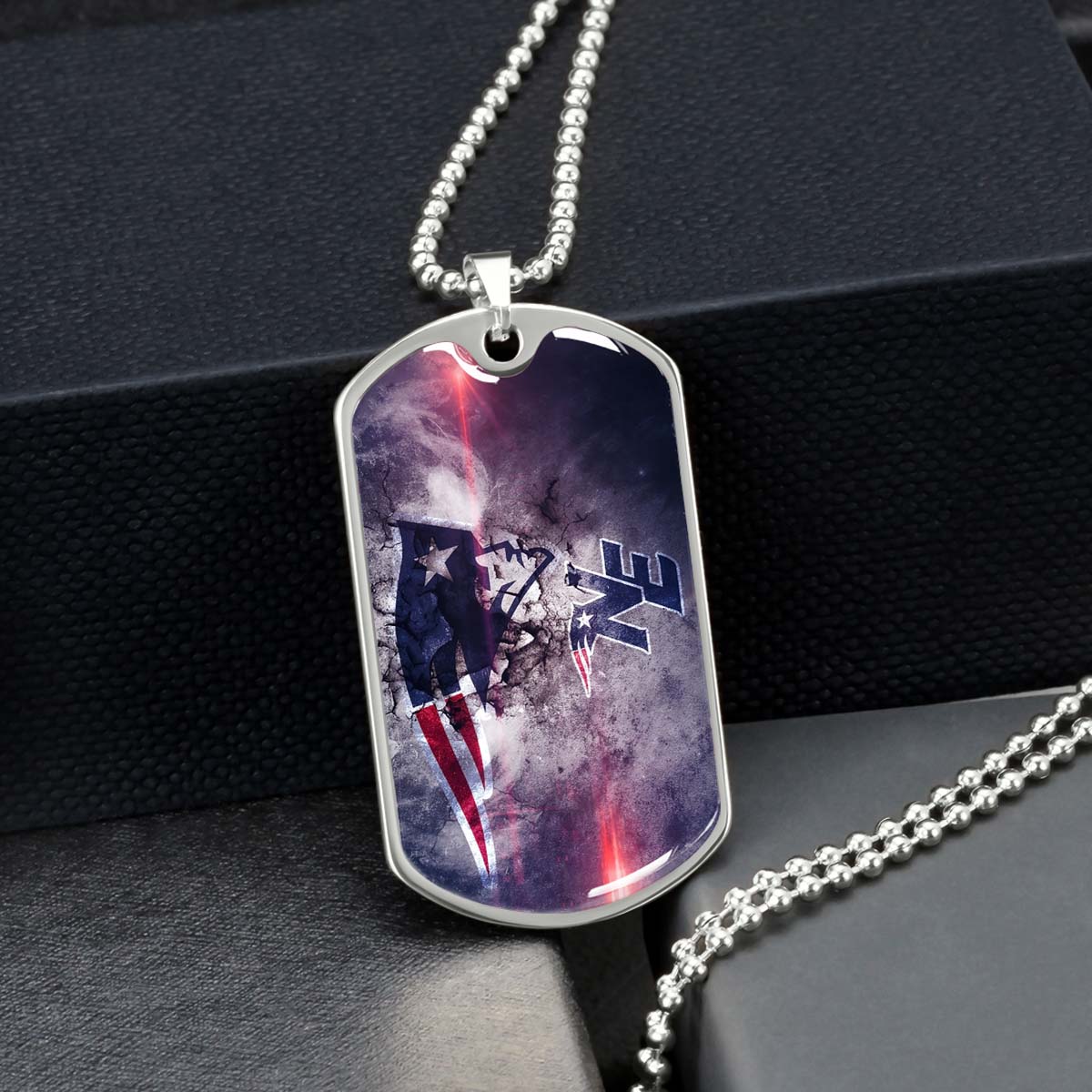 American Football - AFD070 - New England Patriots - NFL Football Team - American Football Dog Tag - Military Ball Chain - Luxury Dog Tag