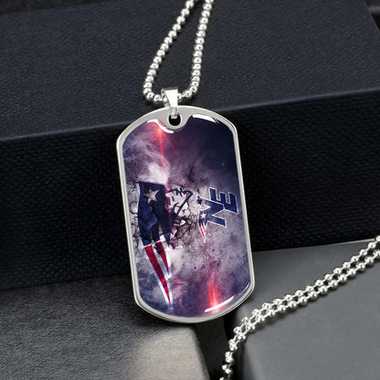 American Football - AFD070 - New England Patriots - NFL Football Team - American Football Dog Tag - Military Ball Chain - Luxury Dog Tag
