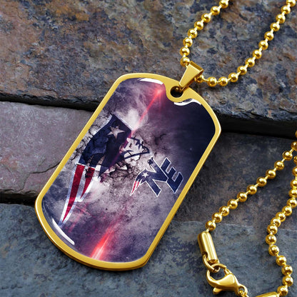 American Football - AFD070 - New England Patriots - NFL Football Team - American Football Dog Tag - Military Ball Chain - Luxury Dog Tag