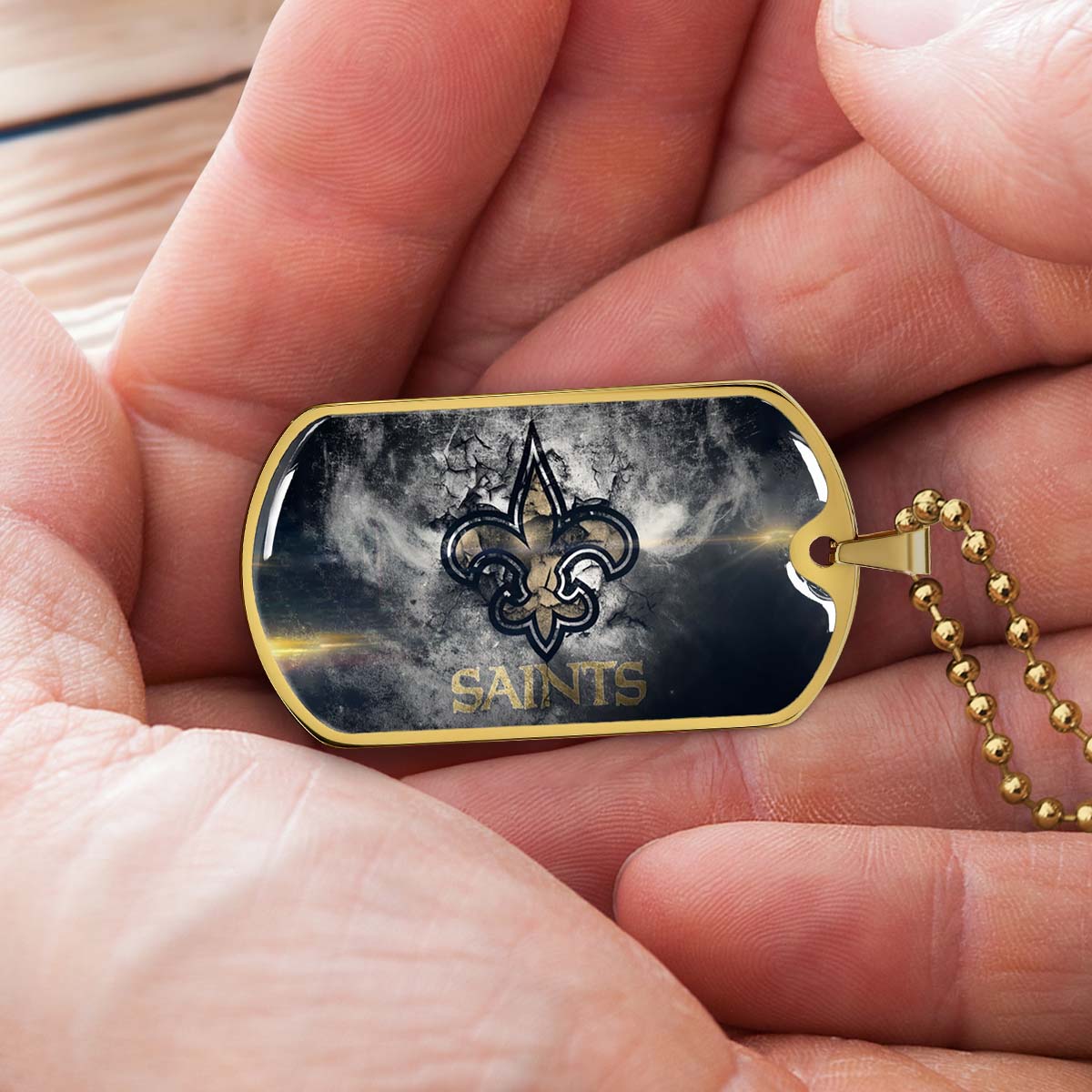 American Football - AFD071 - New Orleans Saints - NFL Football Team - American Football Dog Tag - Military Ball Chain - Luxury Dog Tag