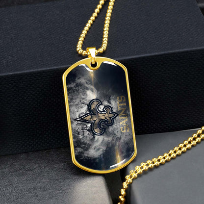 American Football - AFD071 - New Orleans Saints - NFL Football Team - American Football Dog Tag - Military Ball Chain - Luxury Dog Tag