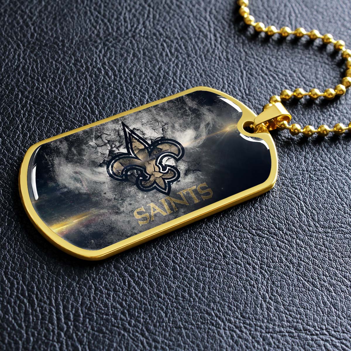 American Football - AFD071 - New Orleans Saints - NFL Football Team - American Football Dog Tag - Military Ball Chain - Luxury Dog Tag