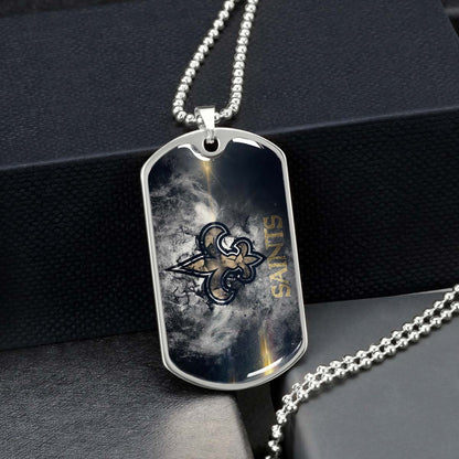 American Football - AFD071 - New Orleans Saints - NFL Football Team - American Football Dog Tag - Military Ball Chain - Luxury Dog Tag